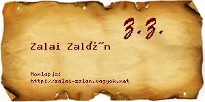 Zalai Zalán névjegykártya